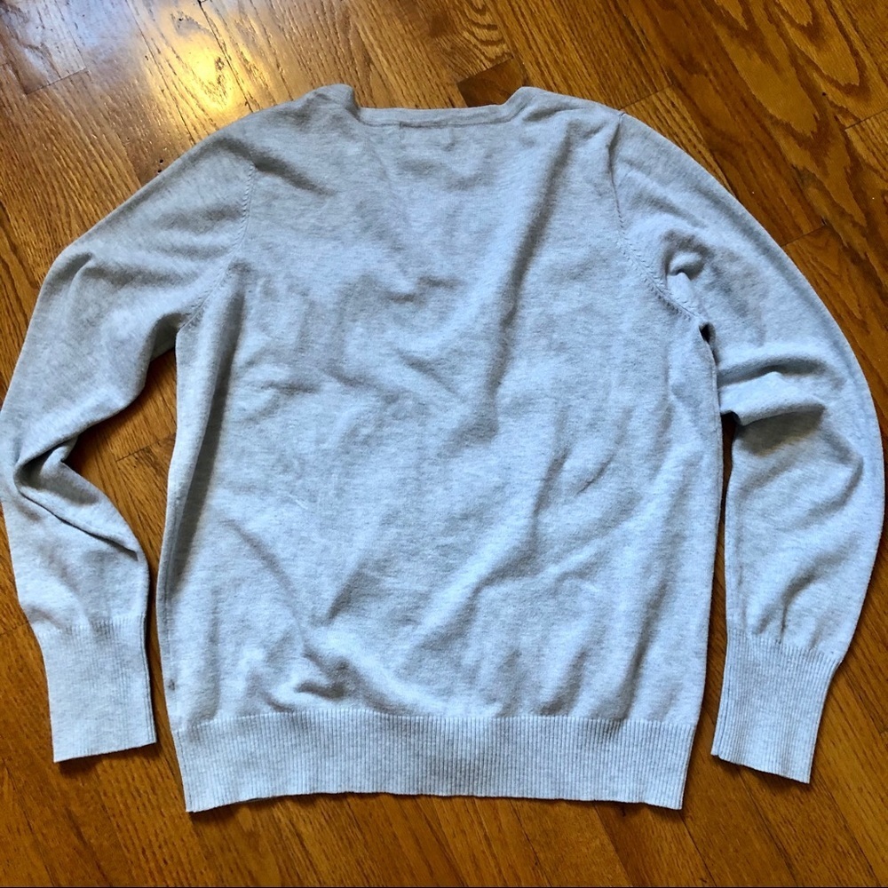 Jospeh A. light grey ruffle buttoned down Sweater size Petite Large - Picture 2 of 8